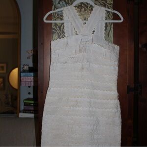 Marc By Marc Jacobs Cream Ruffled Dress; Blair Gossip Girl White Party Dress